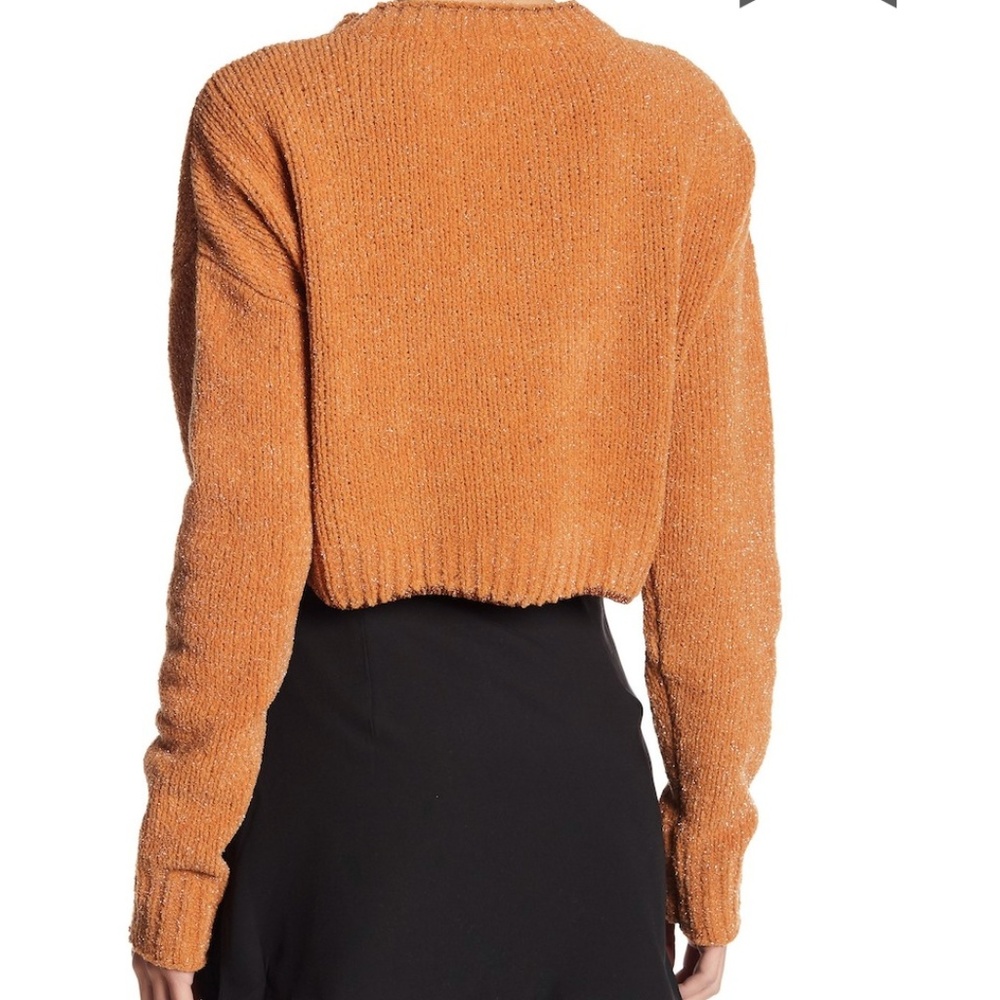 English Factory Cropped Knit Metallic Sweater NWT - Picture 2 of 6